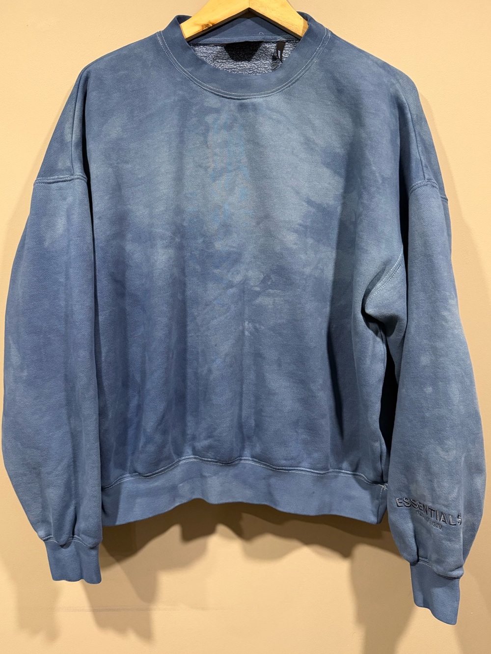 Essentials Fear of God Rare Year 1 tie dye Men’s Blue Crewneck Sweatshirt
